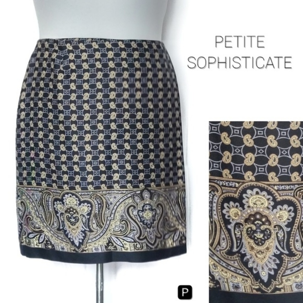 🅿 💯% Silk Paisley Print Wrap Skirt EUC